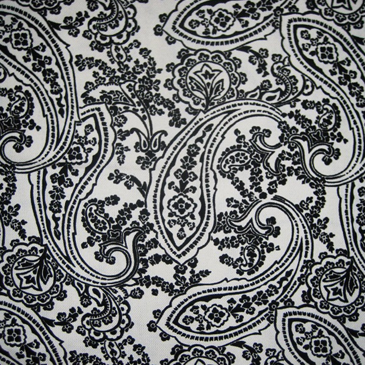 Black & White Paisley Flock Table Linen - Patterned, Table Linens ...
