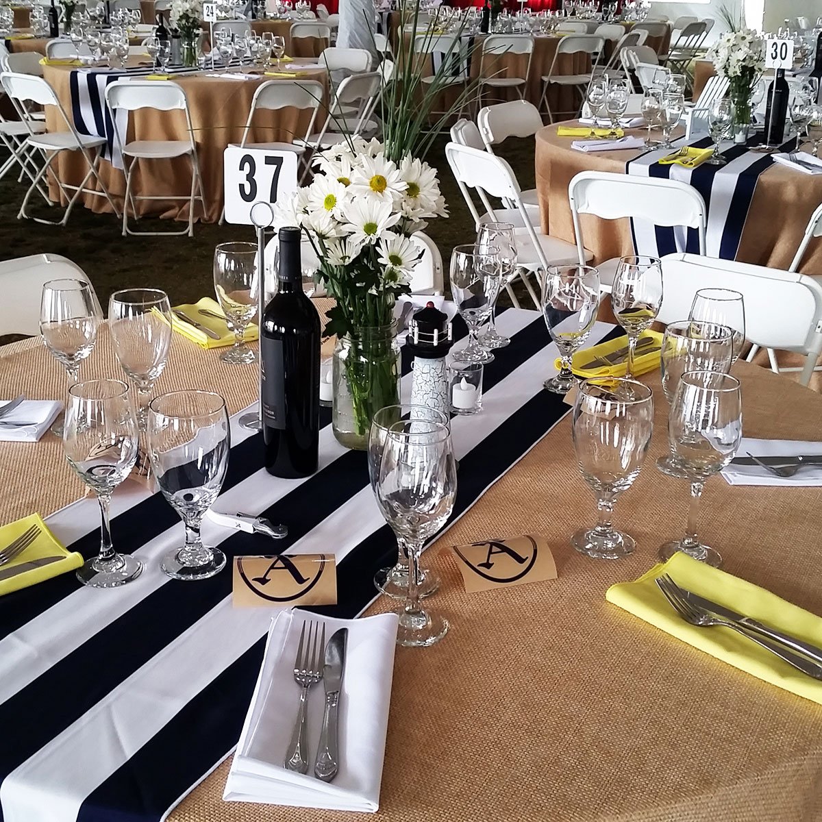 Navy Stripe Table Runner - Image 2