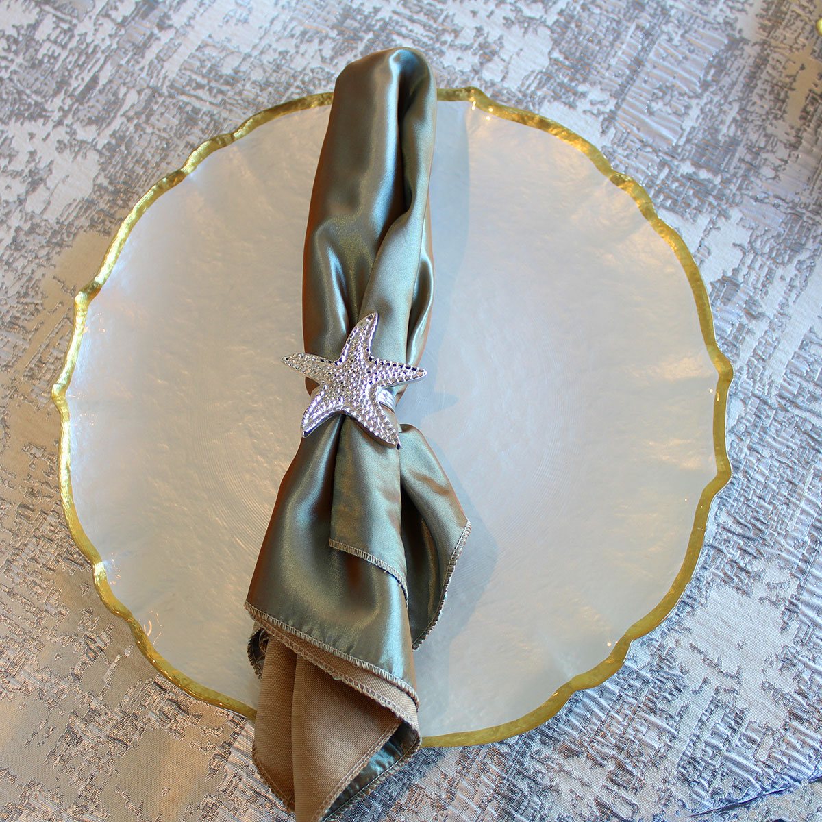 Arctic White & Gold Rimmed Charger Plate - Image 4