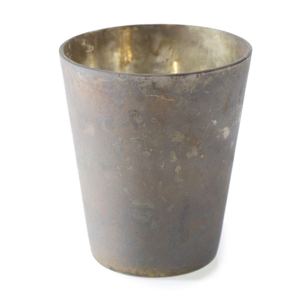 Smoke Patina Fluted Votive Holder