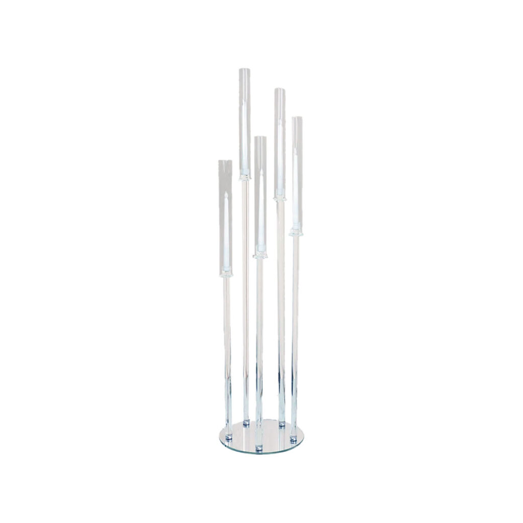 5-Arm Glass Taper Candelabra