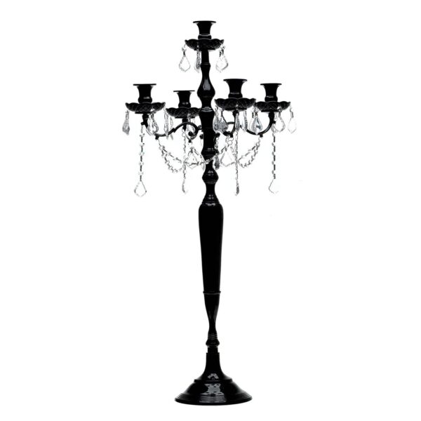 Black Candelabra with Crystals