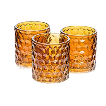 Amber Honeycomb Votive Holder