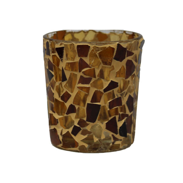 Amber Mosaic Votive Holder