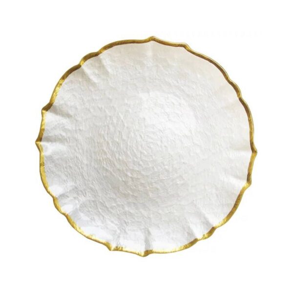 Arctic White & Gold Rimmed Charger Plate