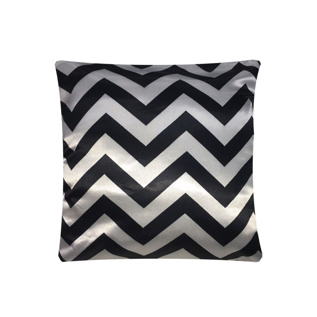 Black Satin Chevron Pillow