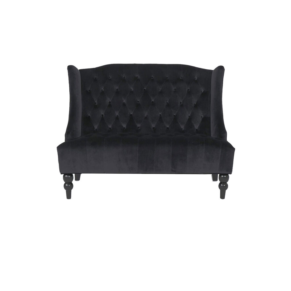 Black Velvet Glam Loveseat