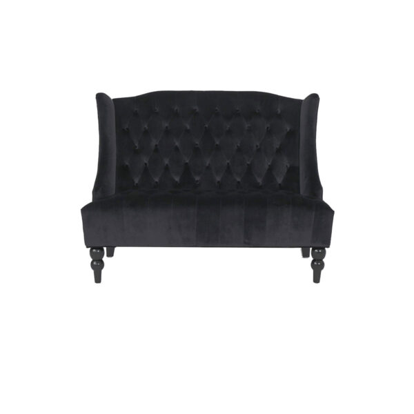 Black Velvet Glam Loveseat