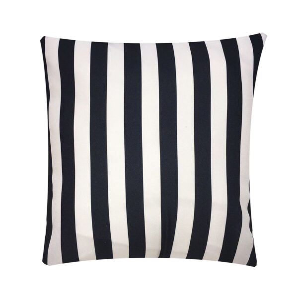 Black & White Poly Stripe Pillow