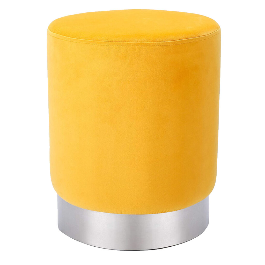 Bliss Ottoman, Yellow Velvet