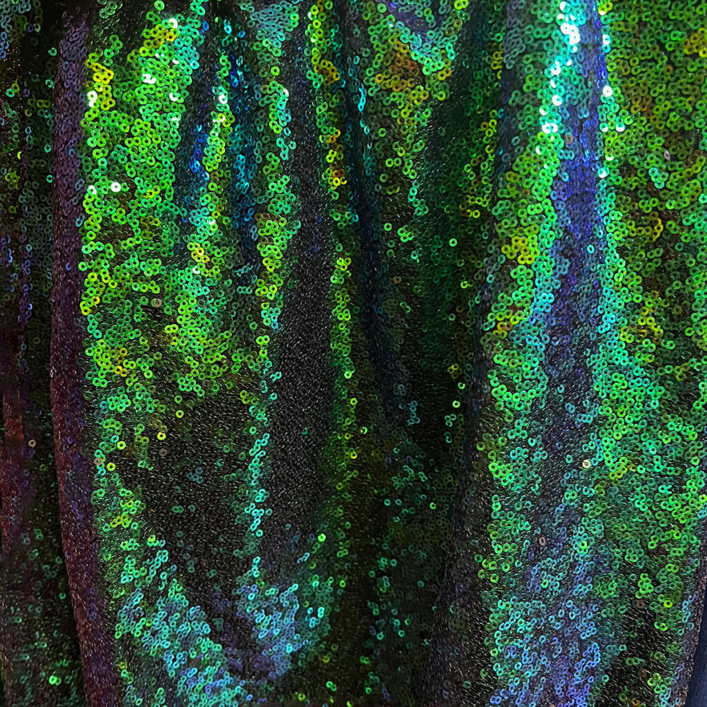 Blue-Green Glitz Sequin Petite Drape Panel