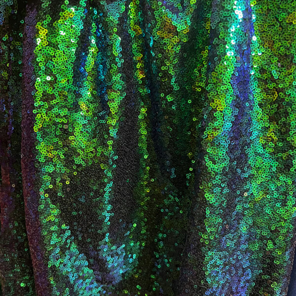 Blue-Green Glitz Sequin Petite Drape Panel