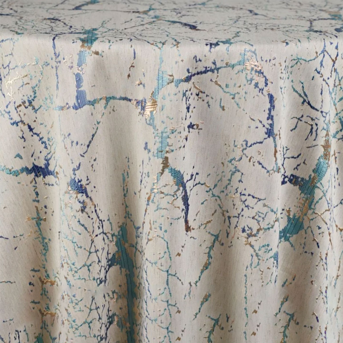 Blue Metallic Marble Table Linen