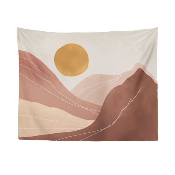 Boho Tapestry, Blush Mountains