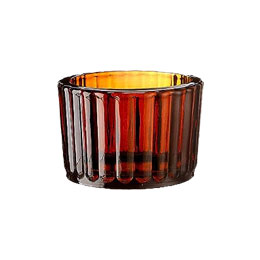 Brown Ribbed Petite Votive Holder