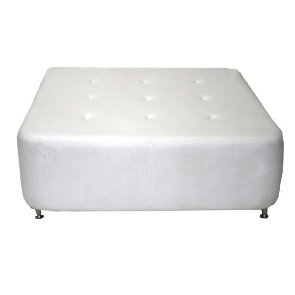 White 4' Square Ottoman