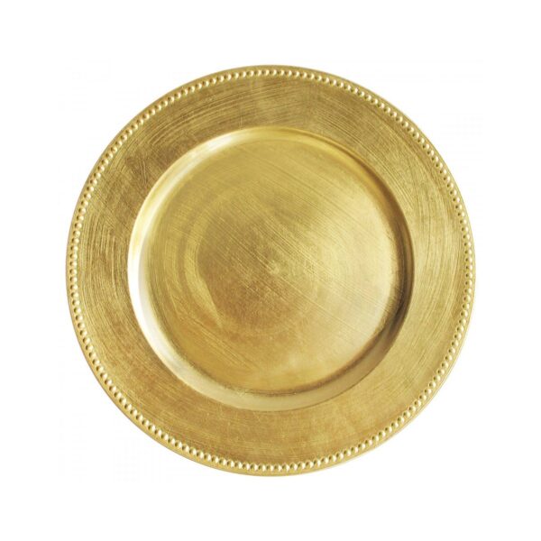 Gold Lacquer Beaded Charger Plate