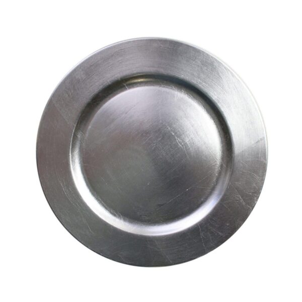 Silver Lacquer Round Charger Plate