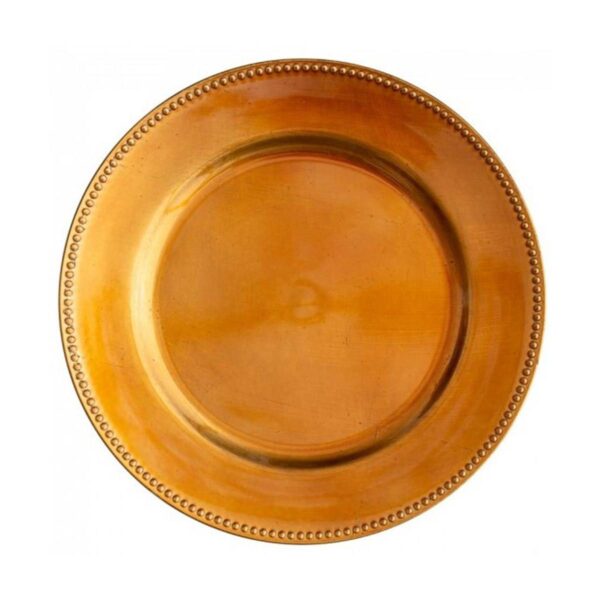 Copper Lacquer Beaded Charger Plate