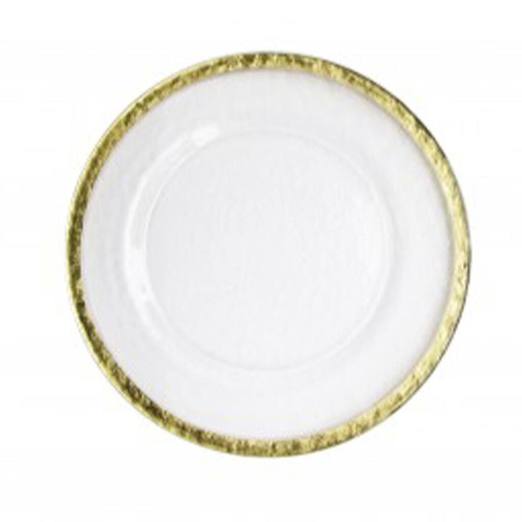 Glass Hammered Gold Edged Charger Plate
