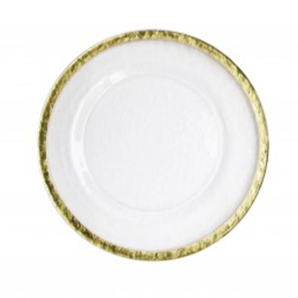 Glass Hammered Gold Edged Charger Plate