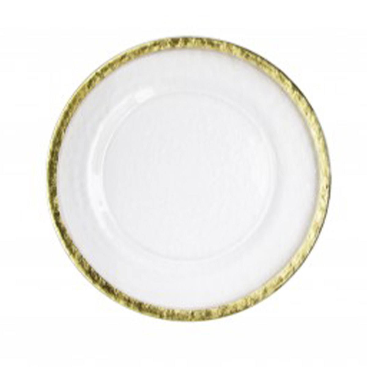 Glass Hammered Gold Edged Charger Plate