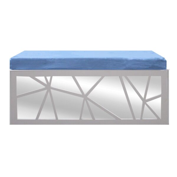 Criss Cross Bench with Blue Cushion