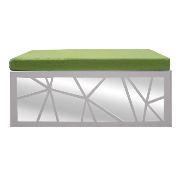 Criss Cross Bench with Lime Dupioni Cushion