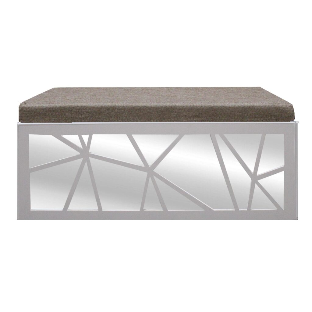 Criss Cross Bench with Beige Cushion