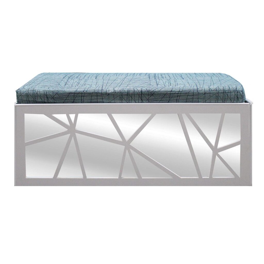Criss Cross Bench with Aqua Criss Cross Cushion