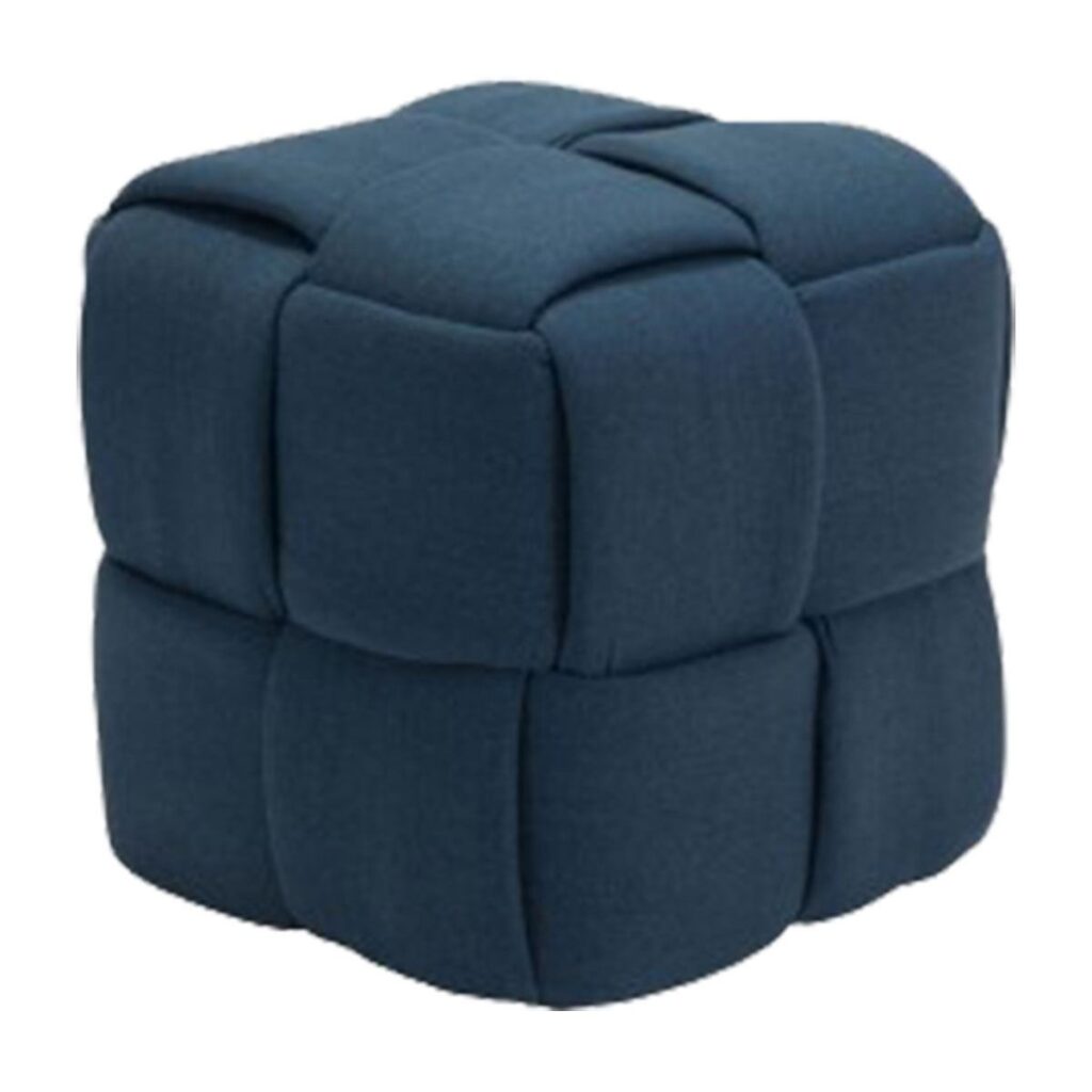 Navy Criss Cross Cube Ottoman
