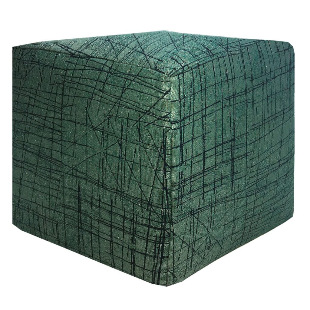 Aqua Criss Cross Cube Ottoman