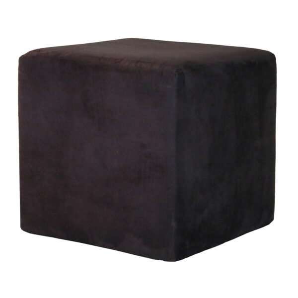Black Suede Cube Ottoman