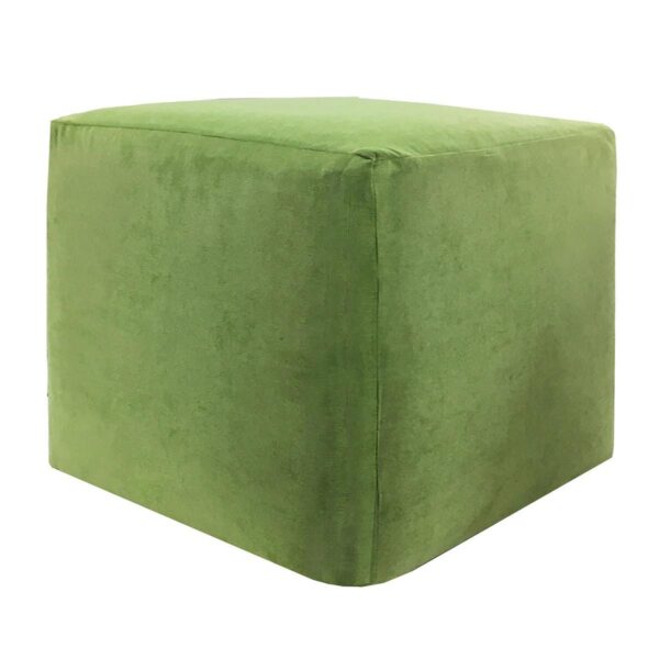 Lime Microsuede Cube Ottoman