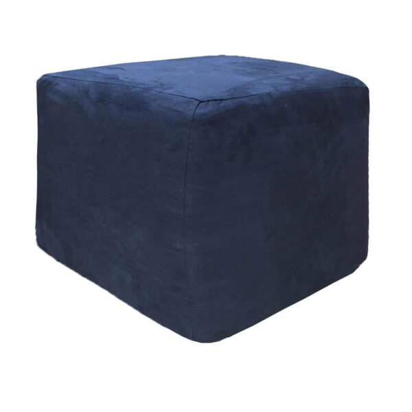 Navy Microsuede Cube Ottoman