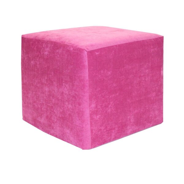 Pink Microsuede Cube Ottoman