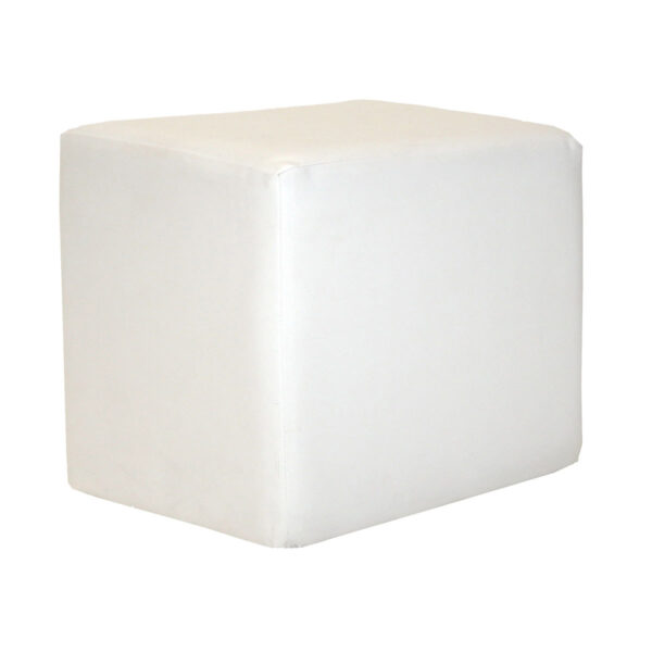 White Vinyl Cube Ottoman