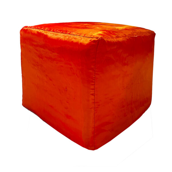 Flame Taffeta Cube Ottoman