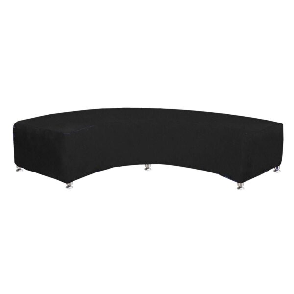 Black Suede Curved Bench