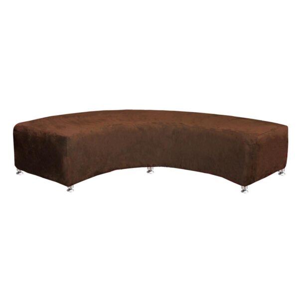 Chocolate Suede Curved Bench