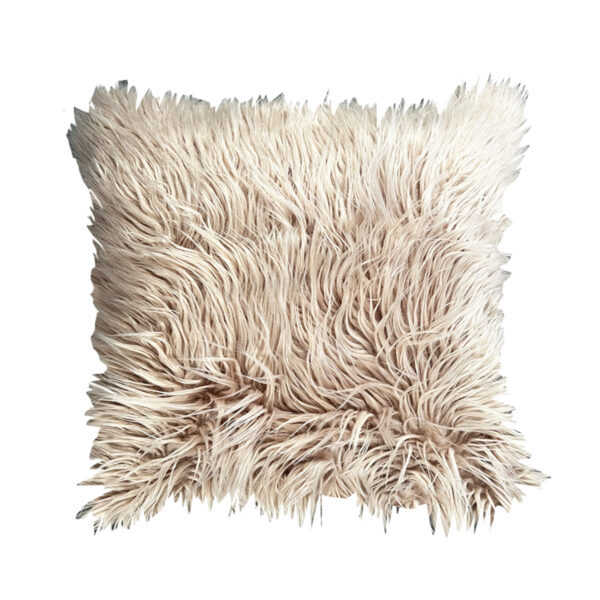 Beige Faux Fur Pillow