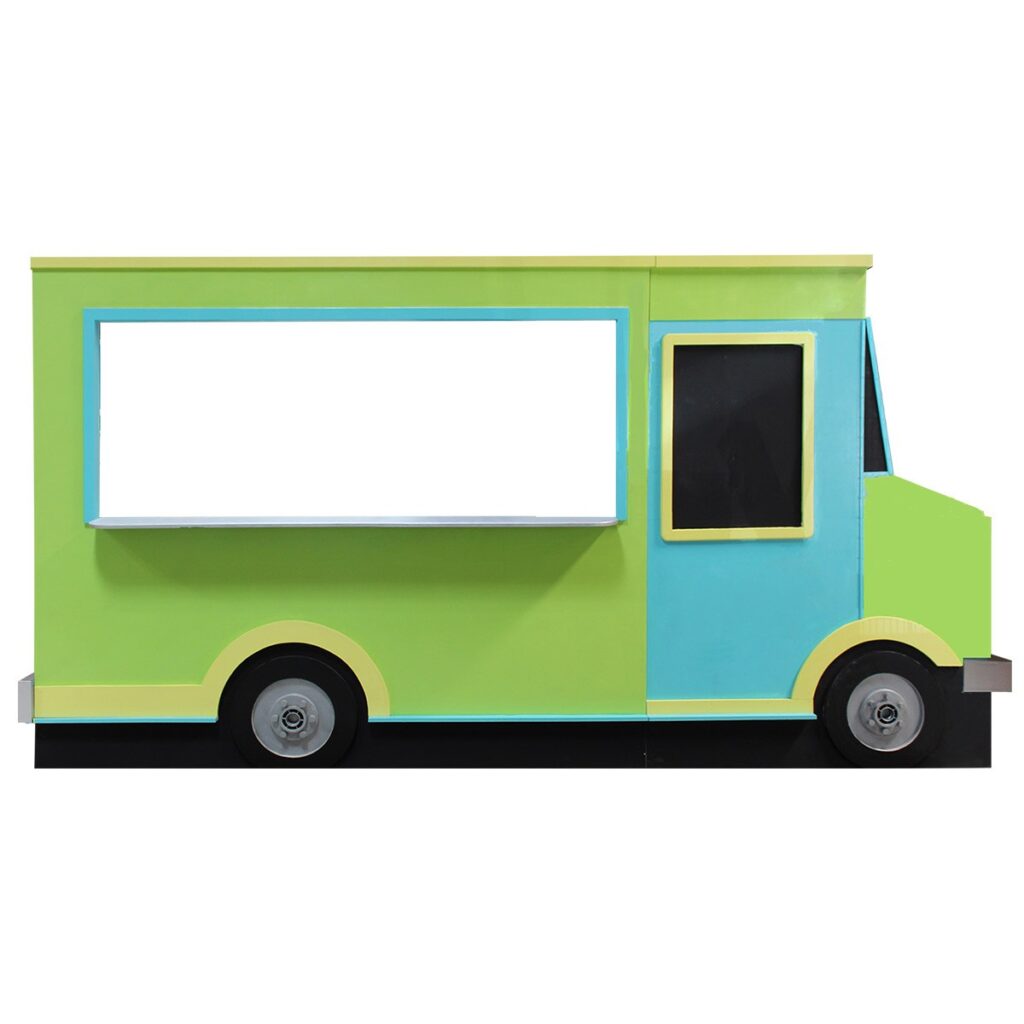Food Truck Façade (Lime with Turquoise Door)