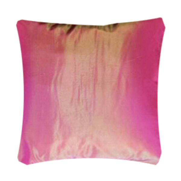 Fuchsia Emerald Taffeta Pillow