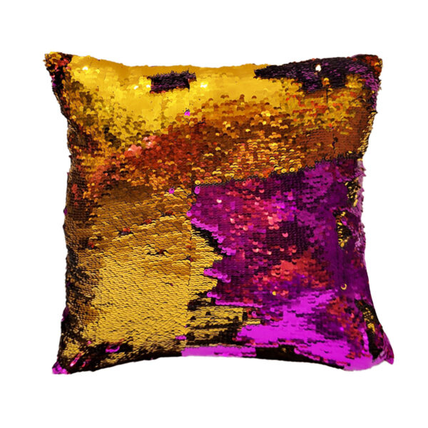 Fuchsia Gold Mermaid Sequin Pillow