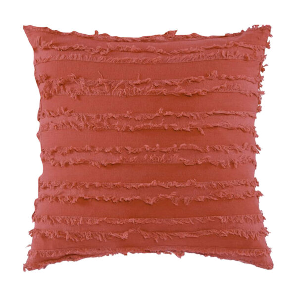 Gigi Coral Red Fringe Pillow