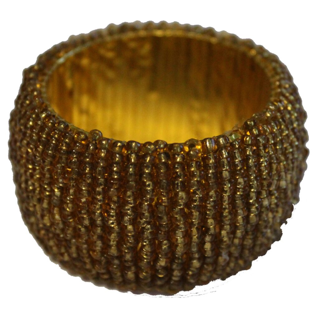 Gold Band Beaded Napkin Ring