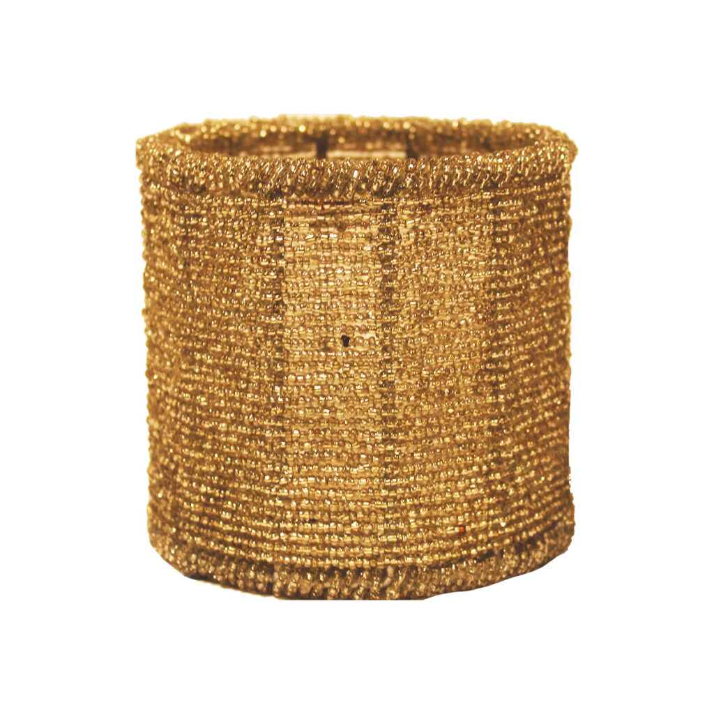 Gold Beaded Votive Holder