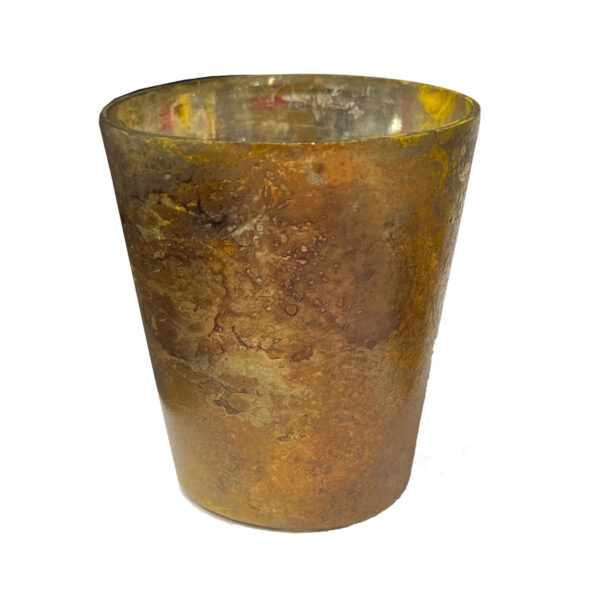 Gold Patina Fluted Votive Holder