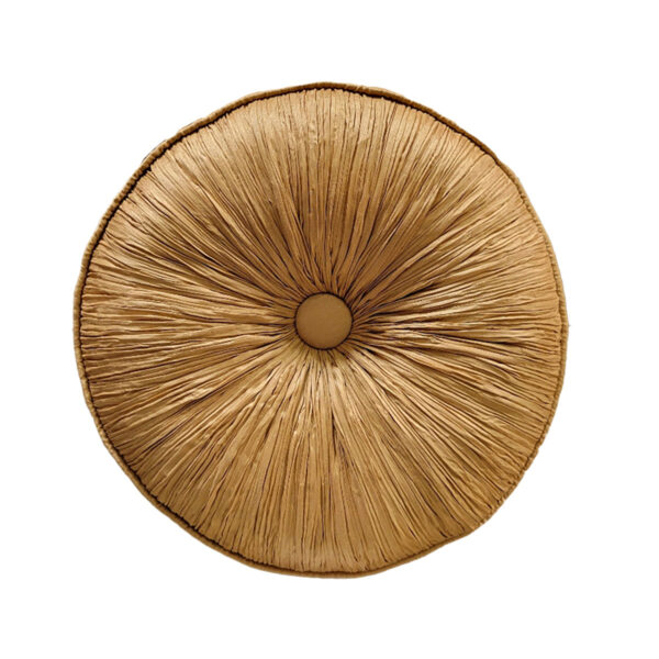 Gold Round Button Pillow