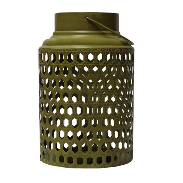 Green Perforated Lantern